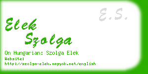 elek szolga business card